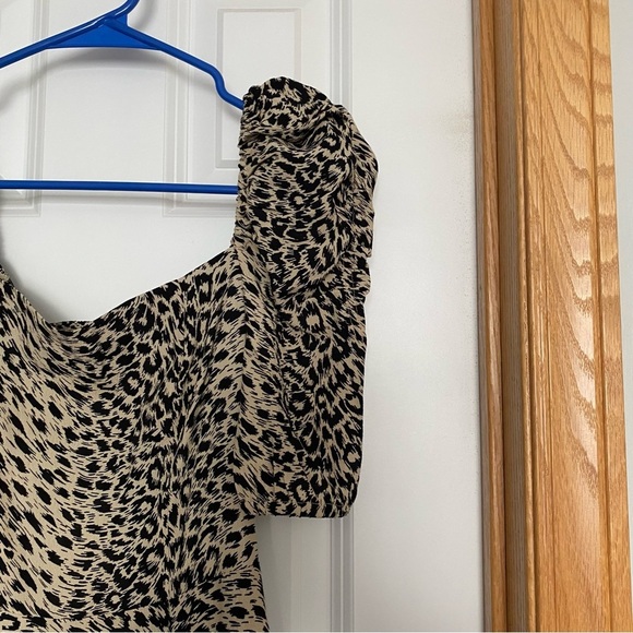 & Other Stories Puff Shoulder Crepe Midi Dress US Size 0 - Picture 2 of 14